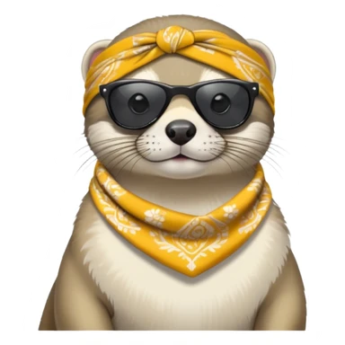 These two animals look like they run the streets — ferret and grey harp seal, dripped out in shades and bandanas sticker