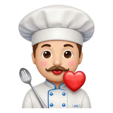 Chef emoji with a kiss mark sticker