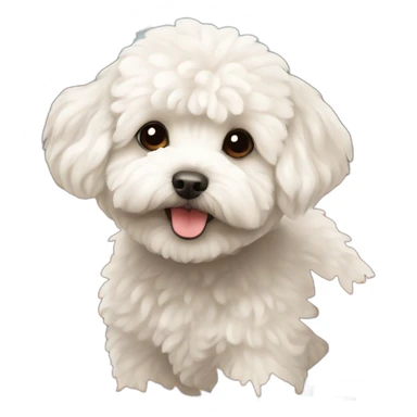 White maltipoo with autumn leaves sticker