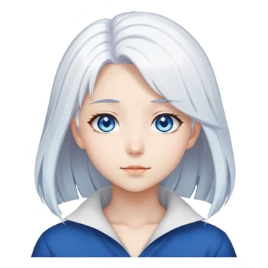 Anime girl with white hair and blue eyes  sticker