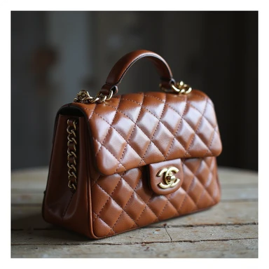 Remove background, keep only the realistic Chanel handbag, preserve leather texture, transparent background. sticker