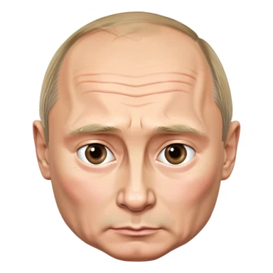 Vladimir Putin, Russian president, with stern expression sticker