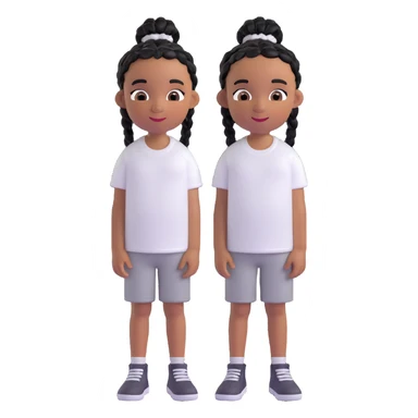 african american kid with a white tee and black braids sticker