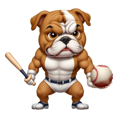Bulldog hitting a baseball  sticker
