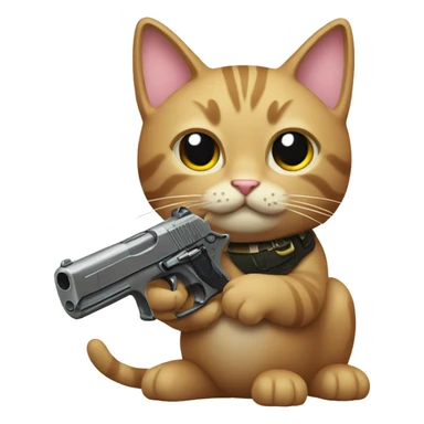 cat with pistol toy sticker