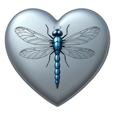 heart with a dragonfly motif sticker