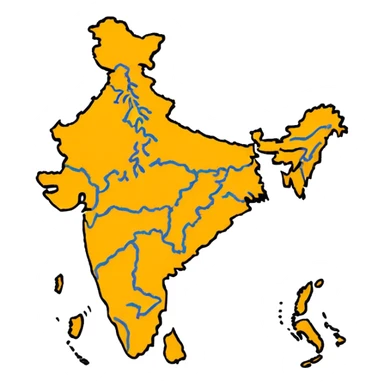 India map with saffron colour ( akhand Bharat ) with proper state sticker
