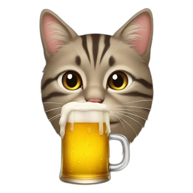 cat drink beer sticker