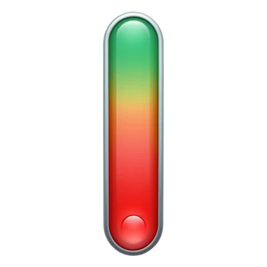 A vertical capsule-shaped progress bar with a color gradient from green at the bottom to red at the top. The bar is divided into segments by thin lines, with bold, outlined numbers scaling upward next to it.  sticker