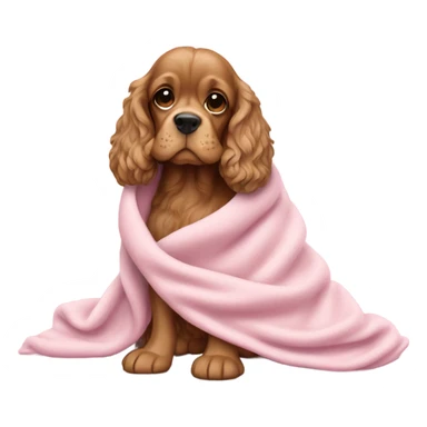 Cocker spaniel in a pink blanket sticker