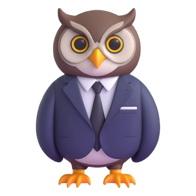 owl wearing a business suit sticker