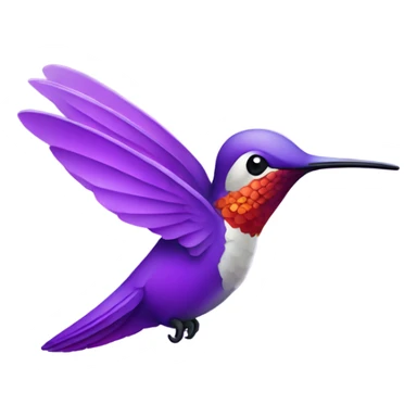 Purple colorful hummingbird sticker