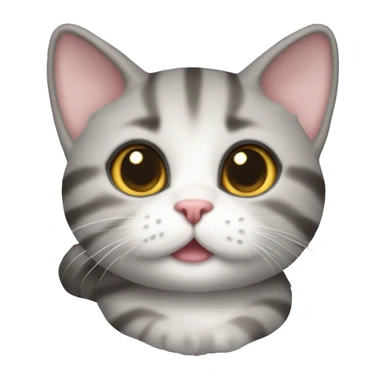 Grey striped munchkin cat laying sticker