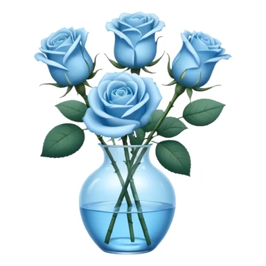 Light blue roses in vase sticker