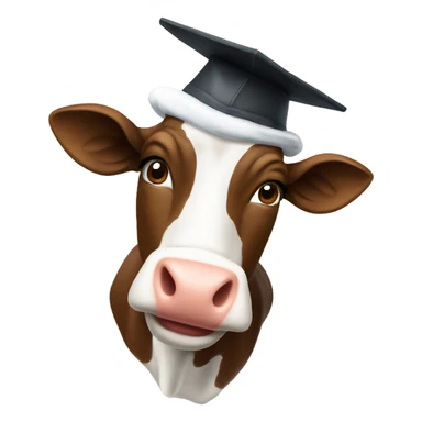 Vache avec toque universitaire sticker