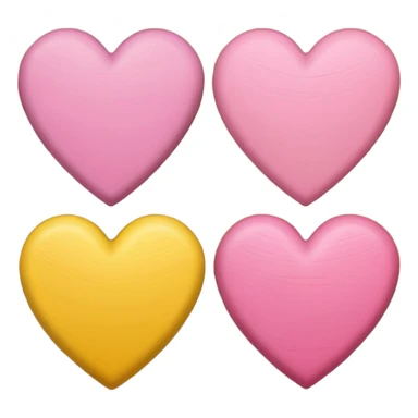 3 hearts : Yellow, Pink and brown heart sticker