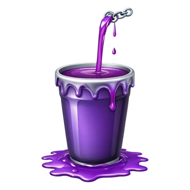 Cup with purple juice and chain dripping out it sticker