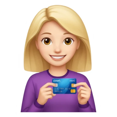 girl with credit card sticker