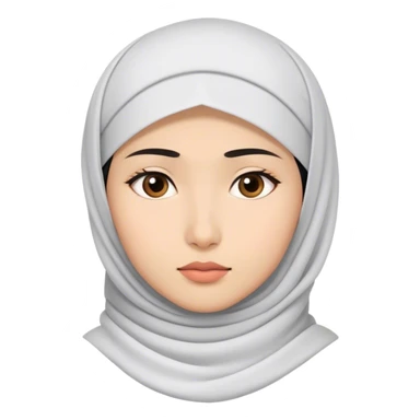 a white young asian Muslim woman doing thinking  sticker