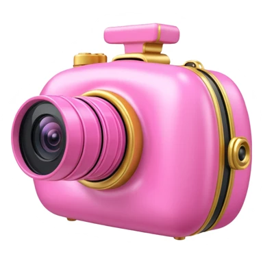 gold rococo pink inflatable puffy shell video camera sticker
