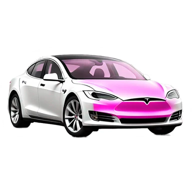 Pink white ombré Tesla sticker