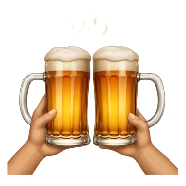 hands holding beer mugs cheers no face sticker