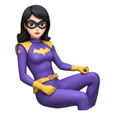 scale racing sexy fitted Batgirl’s masculine midnight-colored tight outfit 1970’s tv style dark knight stealthy accurate sporty safe plush deluxe off-road pursuit drifting F1 car lexus (black hair, shoulders back against seat) rally sticker
