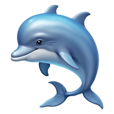 Cinematic Noble Dolphin Portrait Emoji, Poised and graceful, with a sleek, streamlined body of smooth, silvery-blue skin and a gentle, arched dorsal fin, deep, soulful eyes exuding intelligence, Simplified yet sharp and sophisticated features, highly detailed, glowing with a soft, aquatic luminescence, high shine, intelligent and elegant, stylized with an air of oceanic majesty, focused and fluid, soft glowing outline, capturing the essence of a watchful and confident marine guardian that seems ready to leap out of the screen with effortless authority! sticker