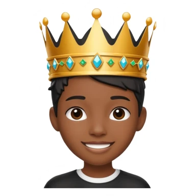 A stylish black teen wearing a hand-crafted crown for fun. sticker