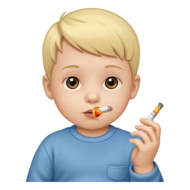 Baby smoking a cigarette sticker