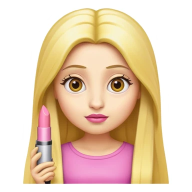 minion with long blonde hair and pink lipstick sticker