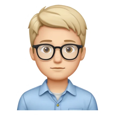 boy with glasses and casual shirt sticker