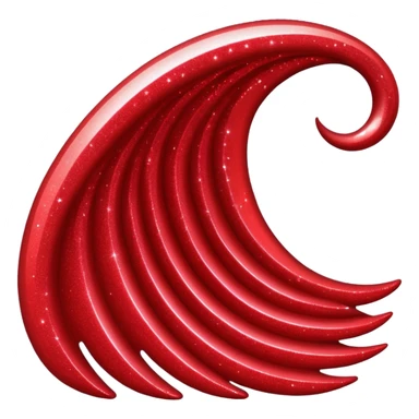 red glitter wave sticker