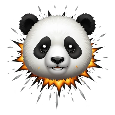 panda with exploding head sticker