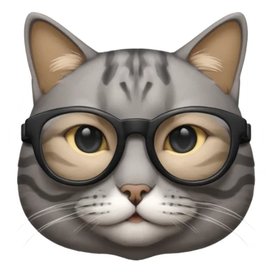 Grey Cat wearing black cooling glass 😎😺 sticker