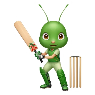 A cute Cricket playing Cricket  sticker