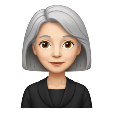 i need an image of a older woman named bonny who is a bind fund manager. where dark black professional dress with grey hair sticker