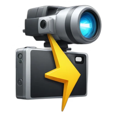 Lightning bolt with video camera  sticker