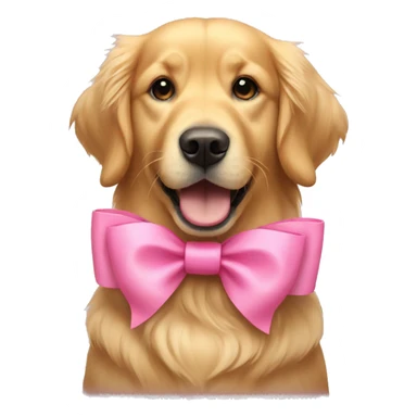 Golden retriever With a pink bow sticker