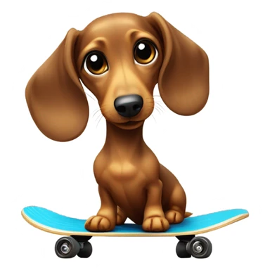 Weenie dog skating  sticker