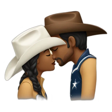 cowboys kissing sticker