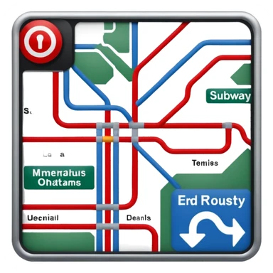 Map Panel – red route diagram, Subway Sign. sticker