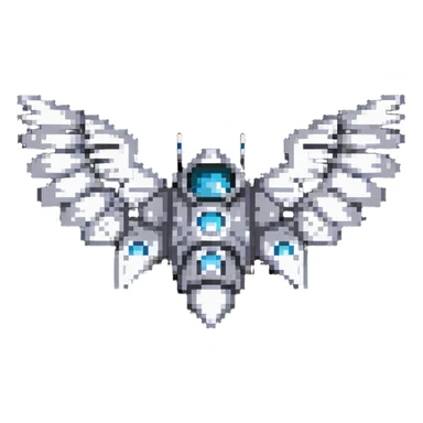 Spaceship with wings and sharp edges sticker