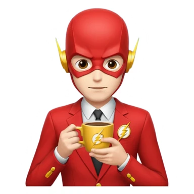 The flash drinking coffee sticker