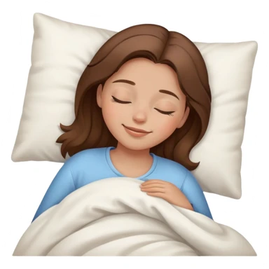 The brown hair girl going to sleep with smile and closed eyes sticker