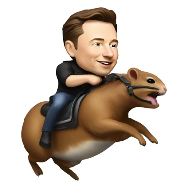 Elon Musk riding on Hamster Kombat  sticker