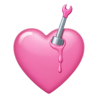 heart made with a nail polish pink sticker