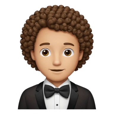 Curly-haired man wearing bow ties sticker