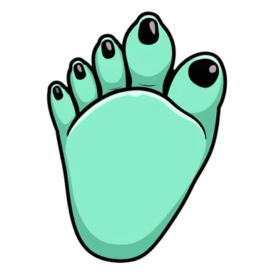 cute cartoon foot with five toes sticker
