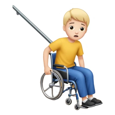 a disabled kid falling down the stairs sticker